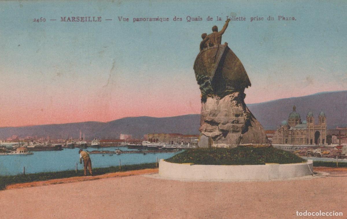 Postales: Marseille Quai Joliette Monument aux Marins et Cath&eacute;drale La Major *YAG990