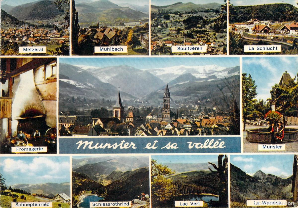 Postales: Postal de Munster y el Valle de los Vosgos en Alsacia