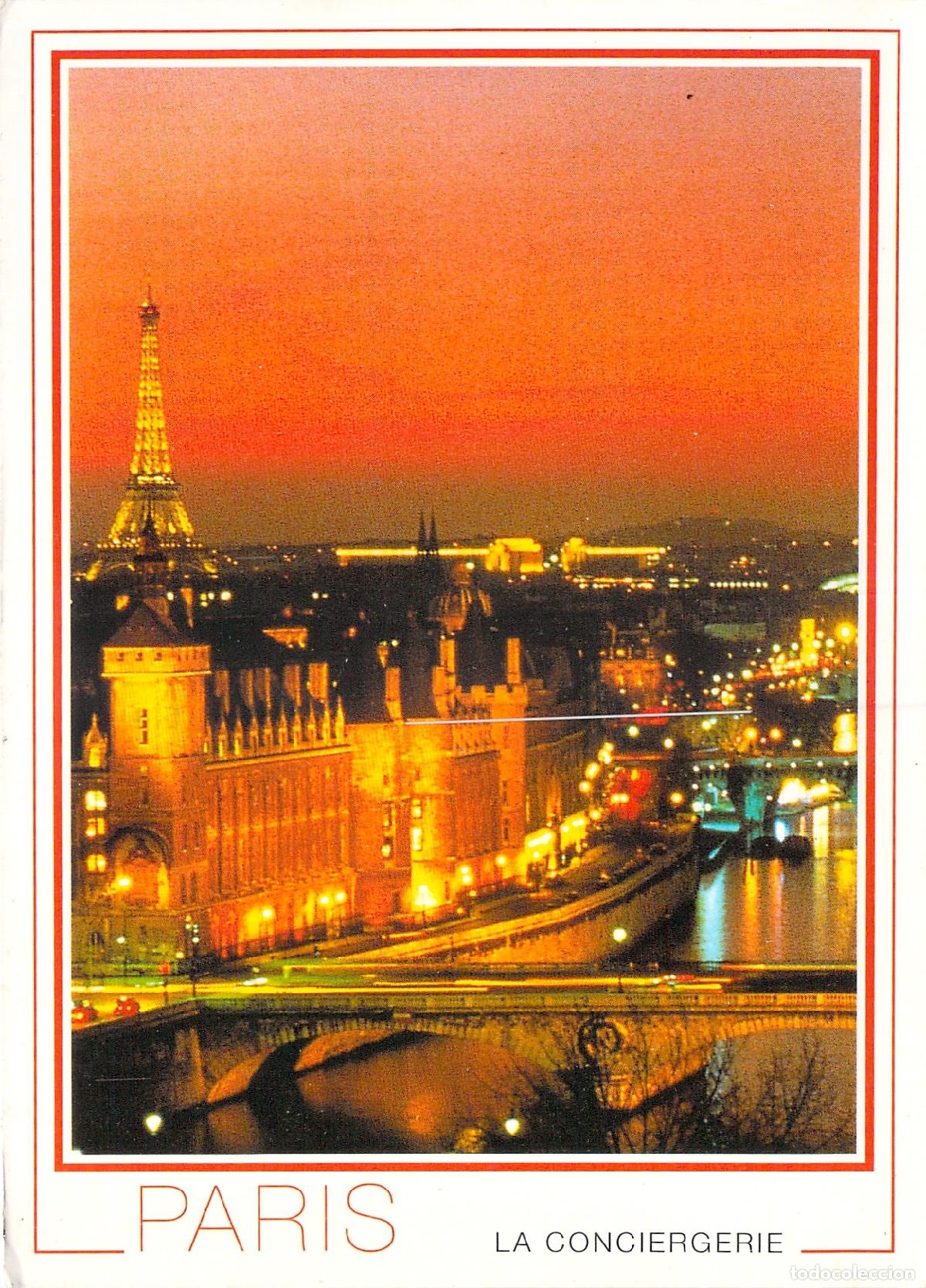 Postkarten: Postal de Par&iacute;s con vista panor&aacute;mica a la Conciergerie y la Torre Eiffel