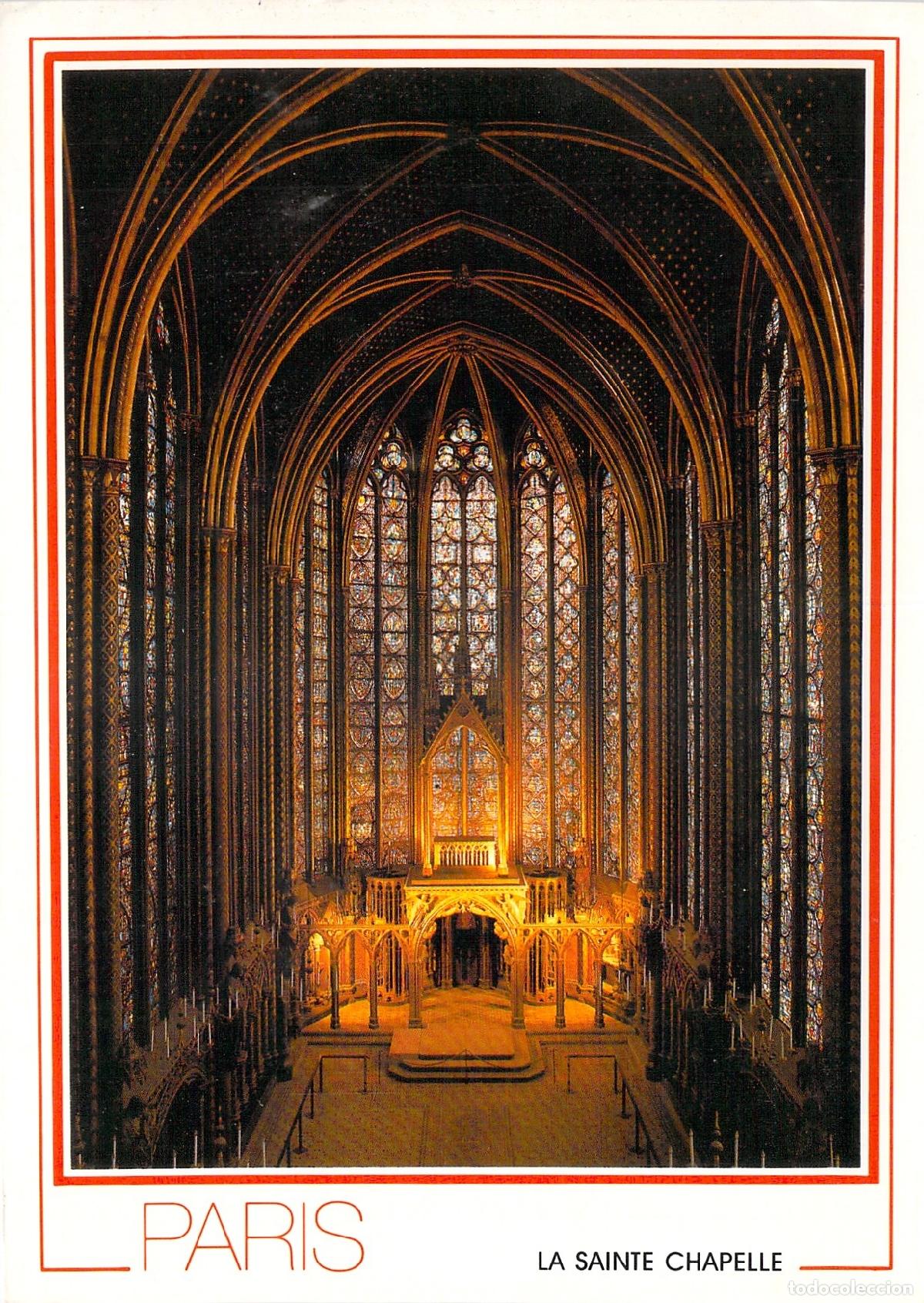 Postkarten: Postal de la Sainte-Chapelle en Par&iacute;s: Interior y Vitrales