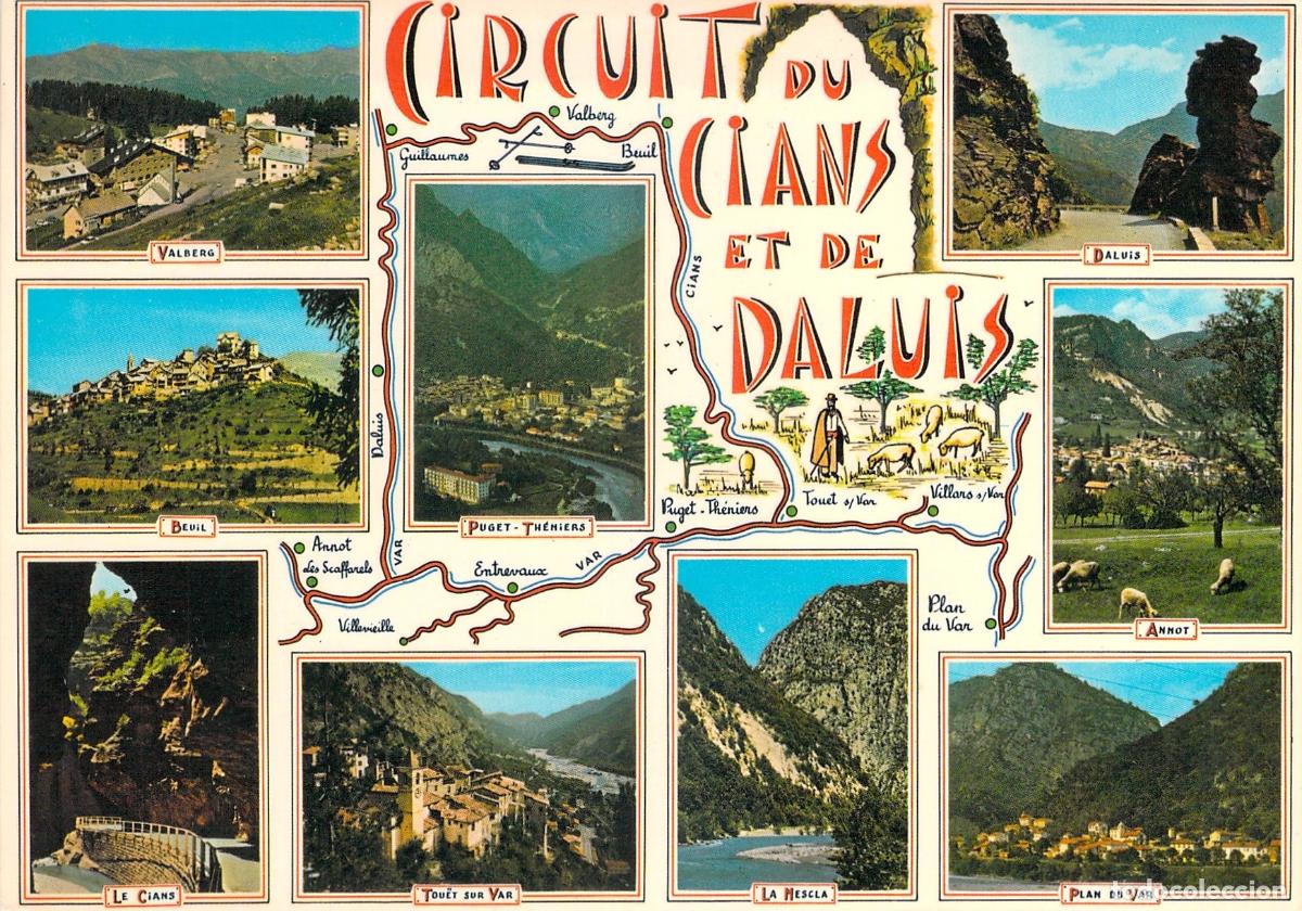Postkarten: Postal de paisajes del circuito de Cians y Daluis en la Costa Azul