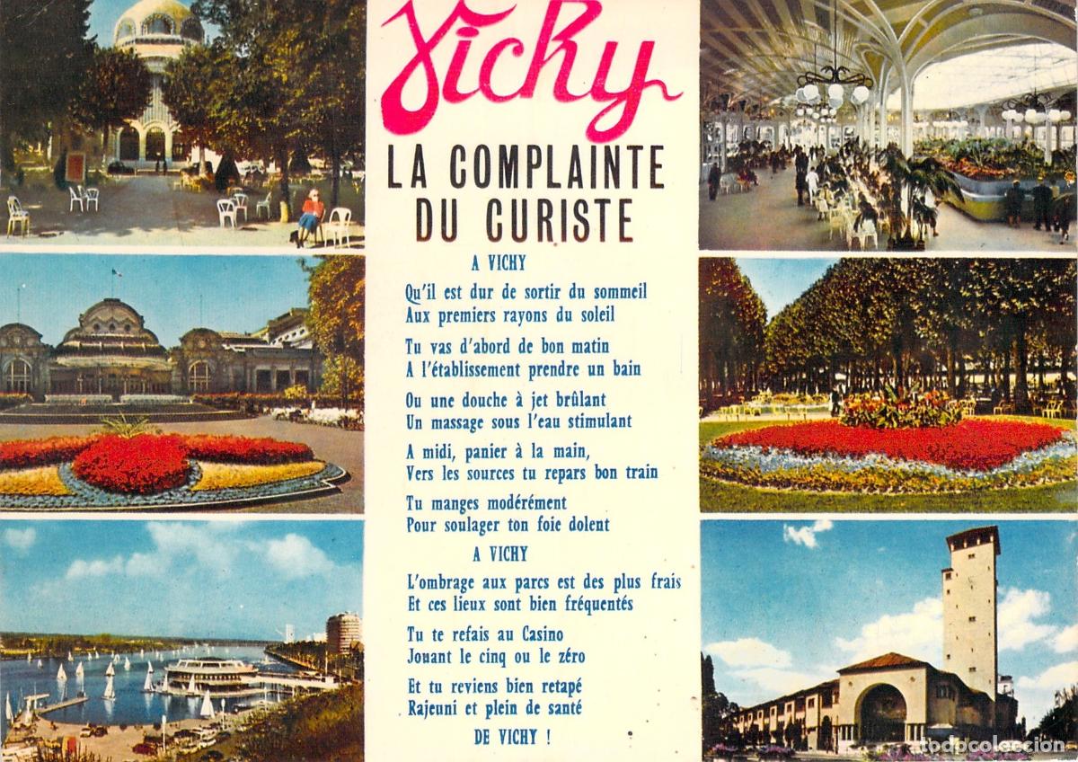 Postkarten: Postal de Vichy Francia con Poema sobre el Balneario