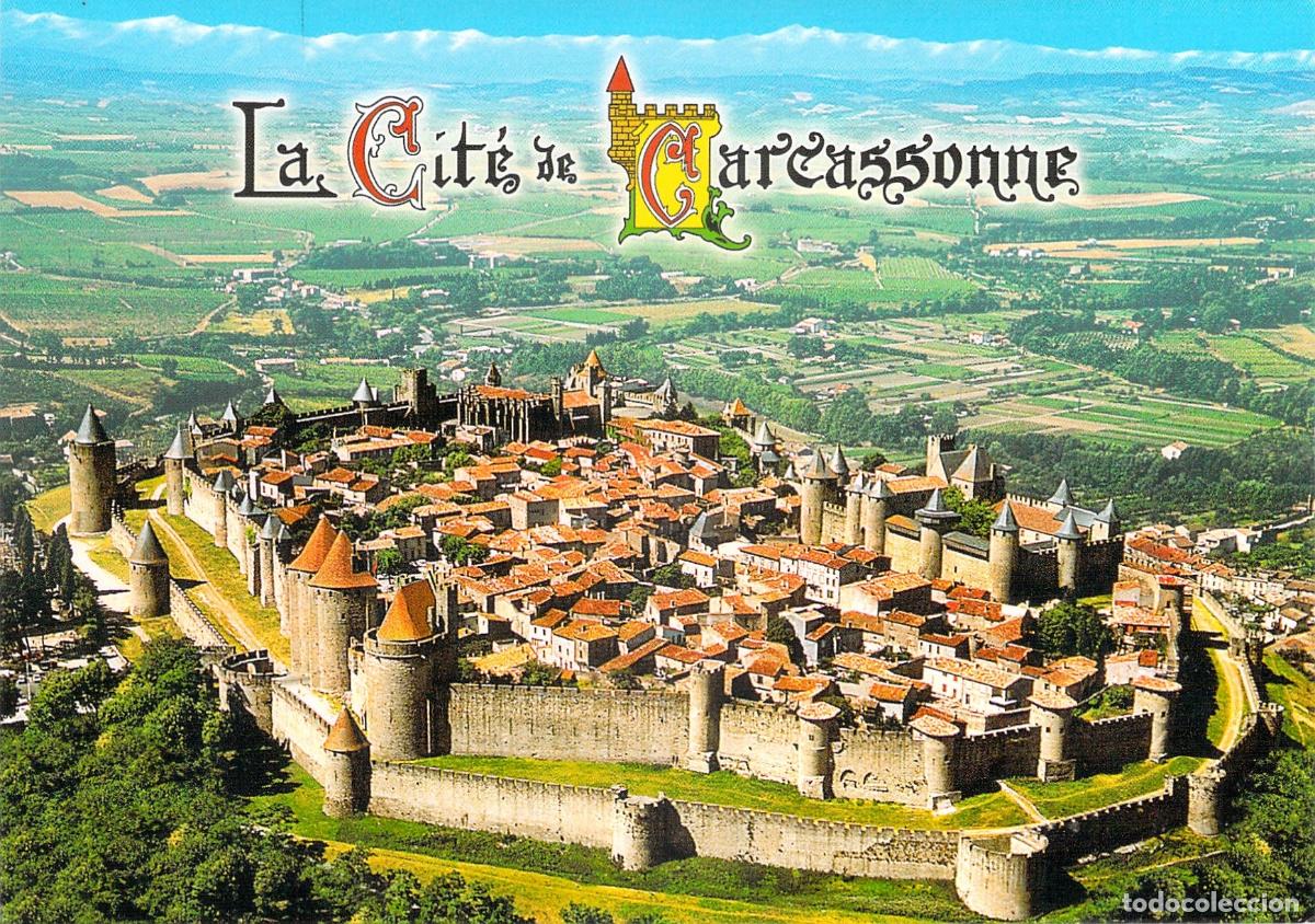 Postkarten: Postal de la Cit&eacute; de Carcassonne Vista A&eacute;rea