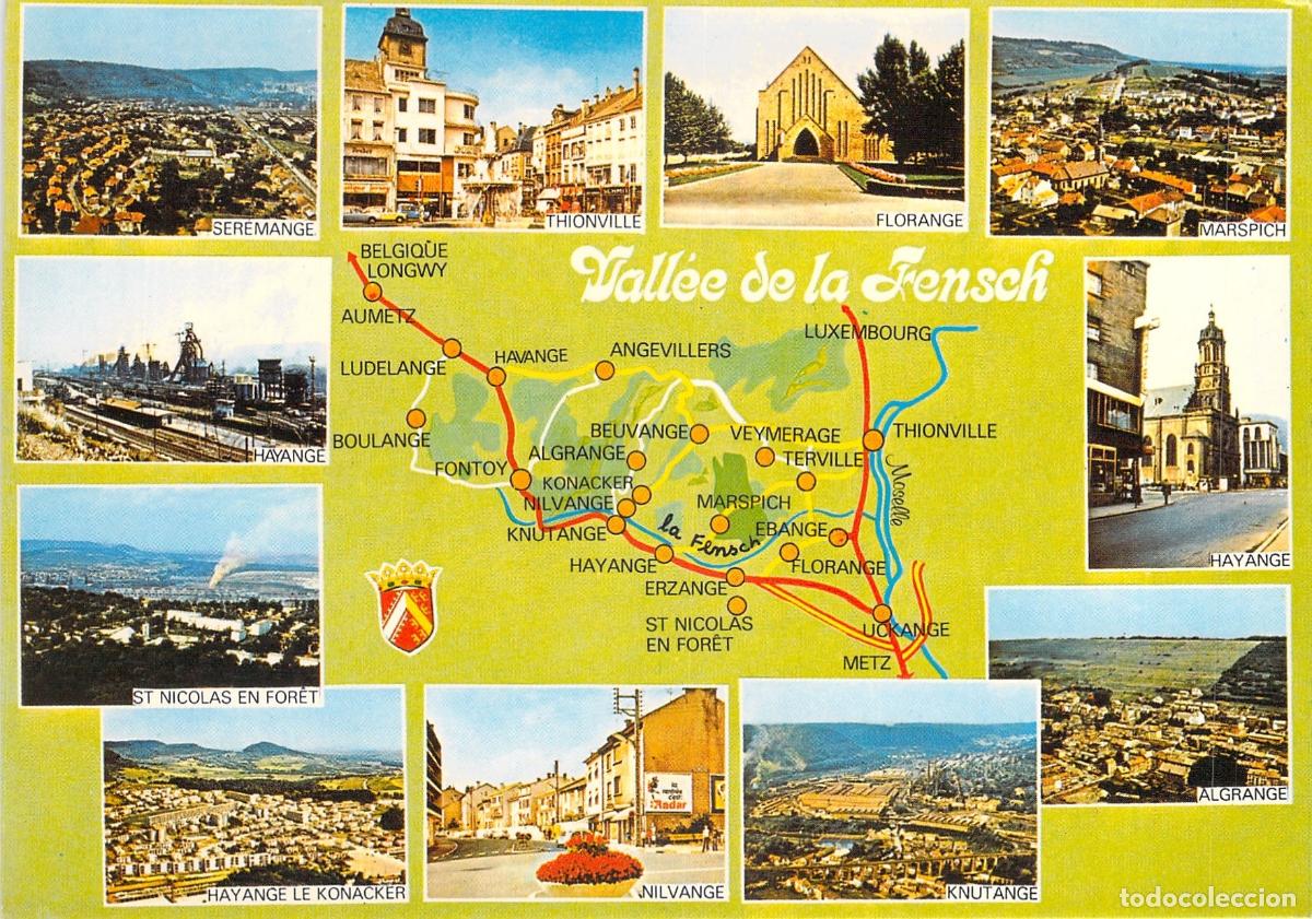 Postales: Postal del Valle de la Fensch, Francia con varias ciudades y paisajes