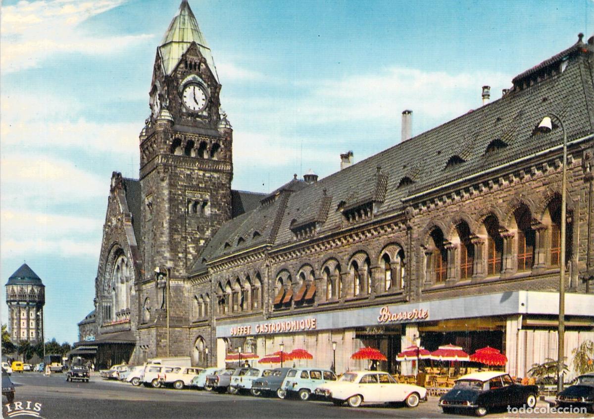 Postales: Postal de la Estaci&oacute;n de Tren de Metz, Lorena, Francia