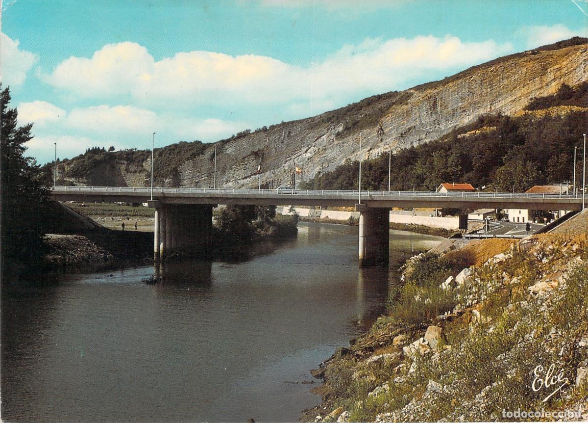 Postales: Postal del puente sobre el r&iacute;o Bidasoa en Behobie