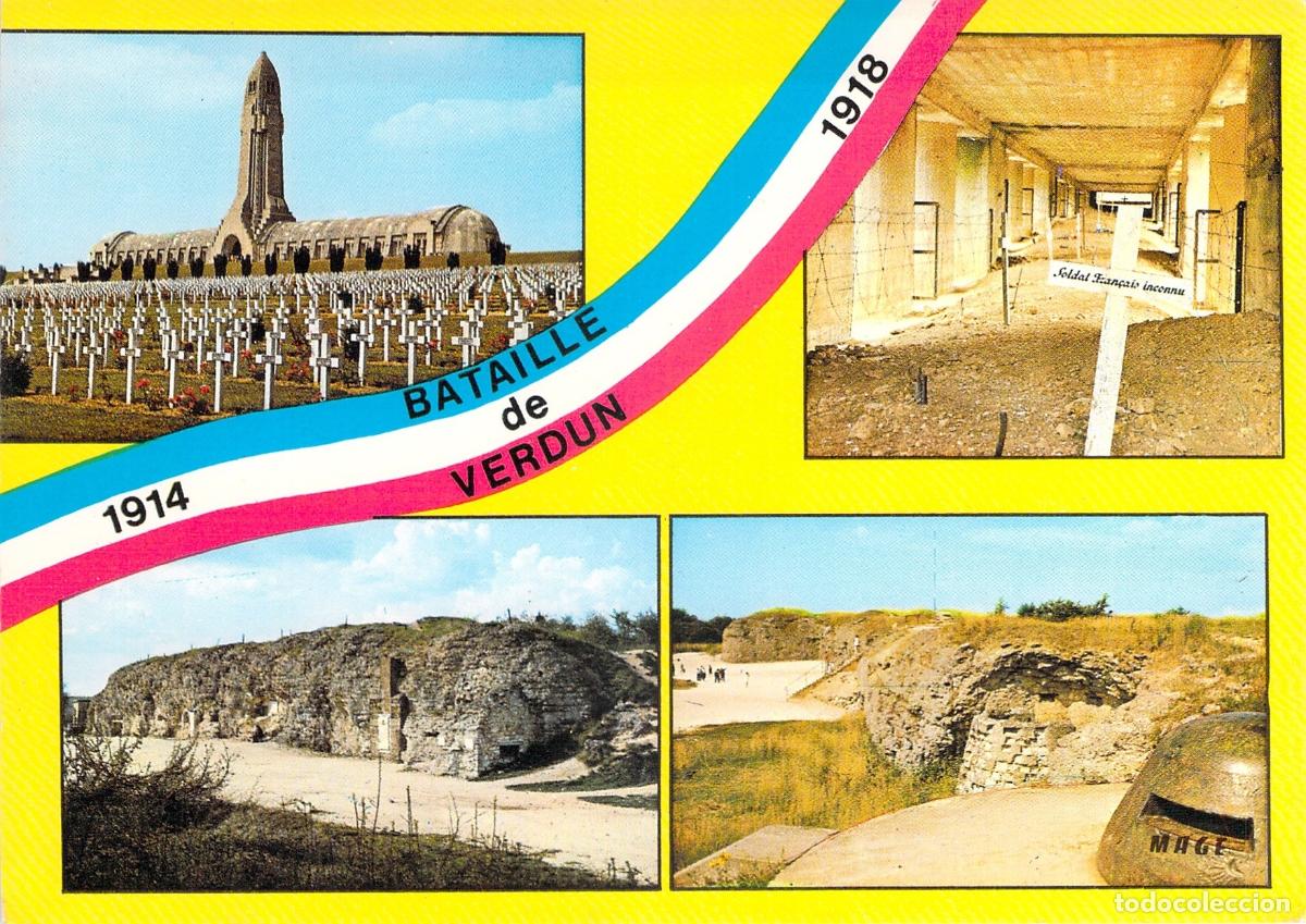 Postales: Postal de la Batalla de Verdun con Memoriales de la Primera Guerra Mundial