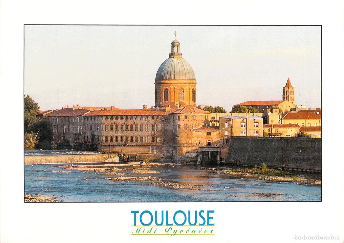 Postais: Postal de Toulouse con vista al Hospital de la Grave y el r&iacute;o Garona