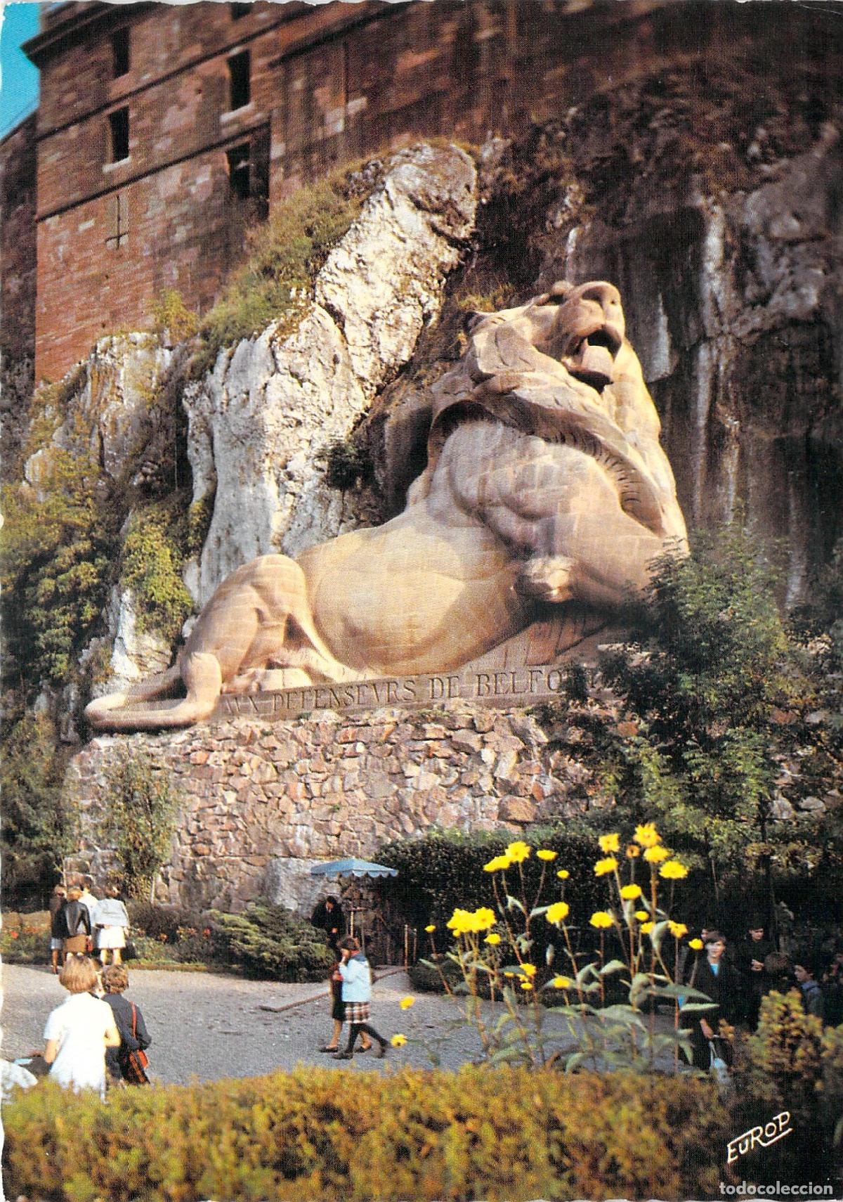 Cartoline: Postal del Le&oacute;n de Belfort, Escultura Monumental en Francia
