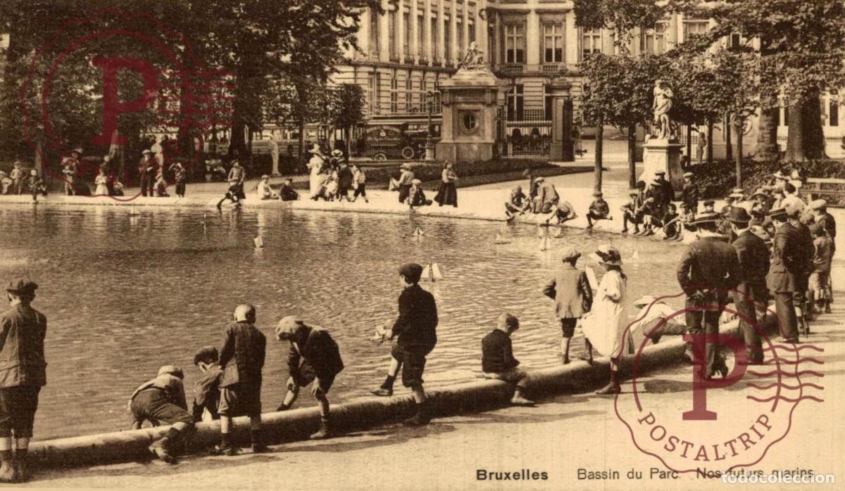 Cartoline: bassin du parc , nos futurs marins BRUSSEL BRUXELLES belgique