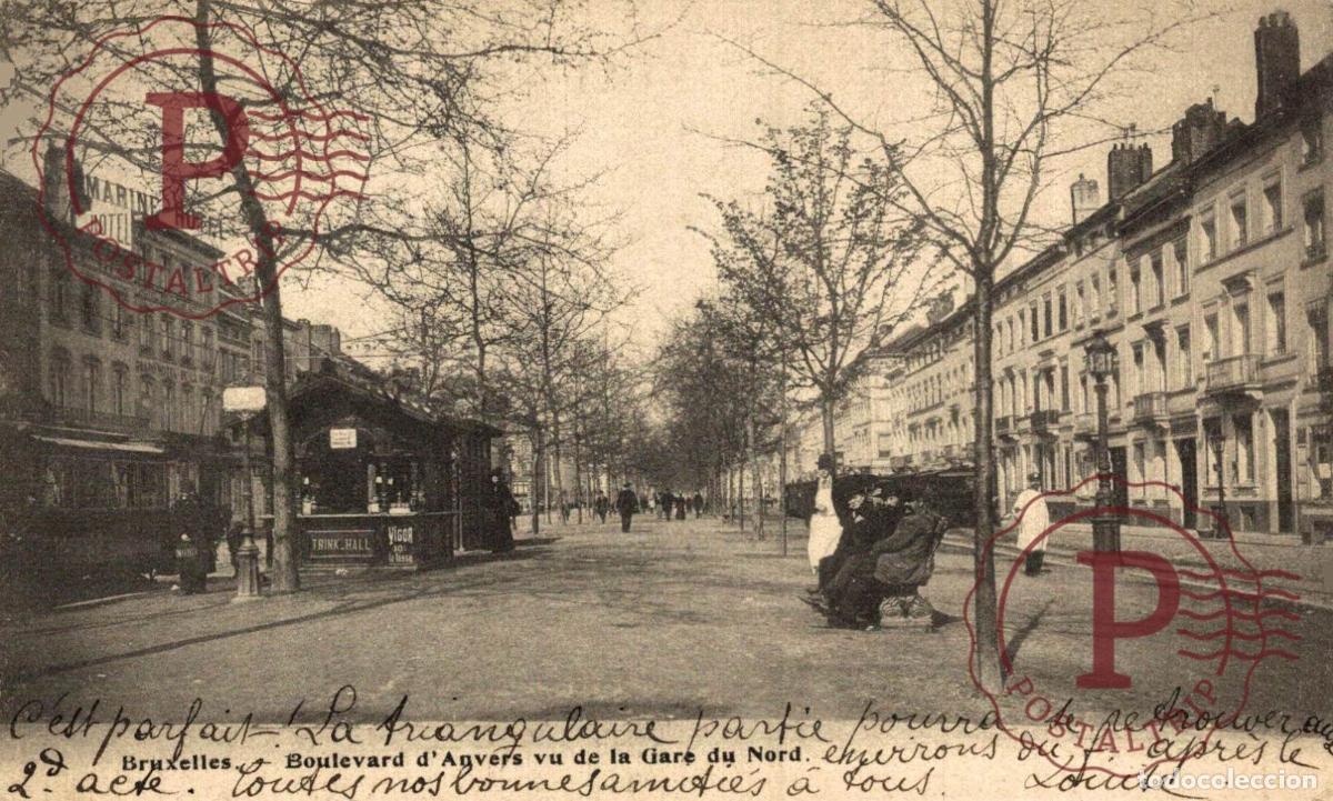 Cartoline: Boulevard dAnvers vu de la Gare du Nord BRUXELLES BRUSEL belgique BELGIE
