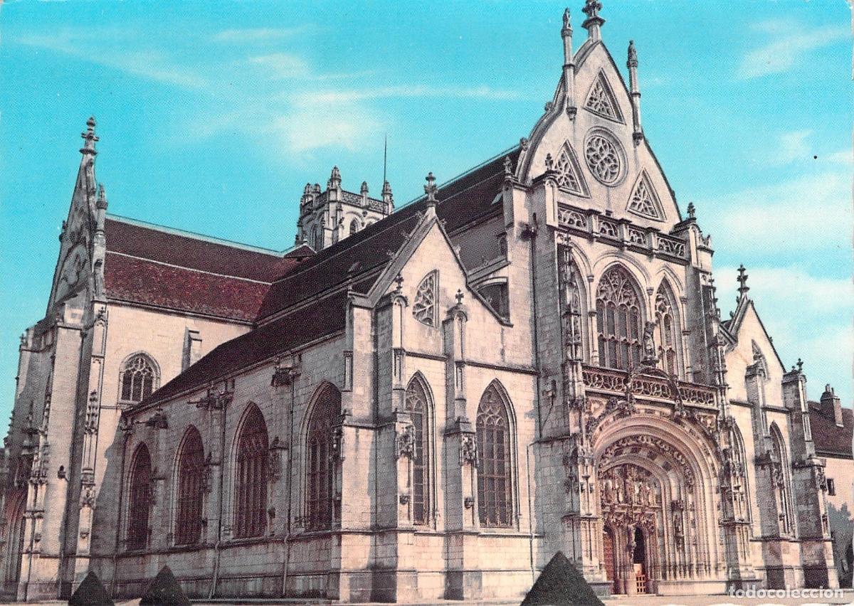 Postkarten: Postal de la Iglesia de Brou en Bourg-en-Bresse, Francia