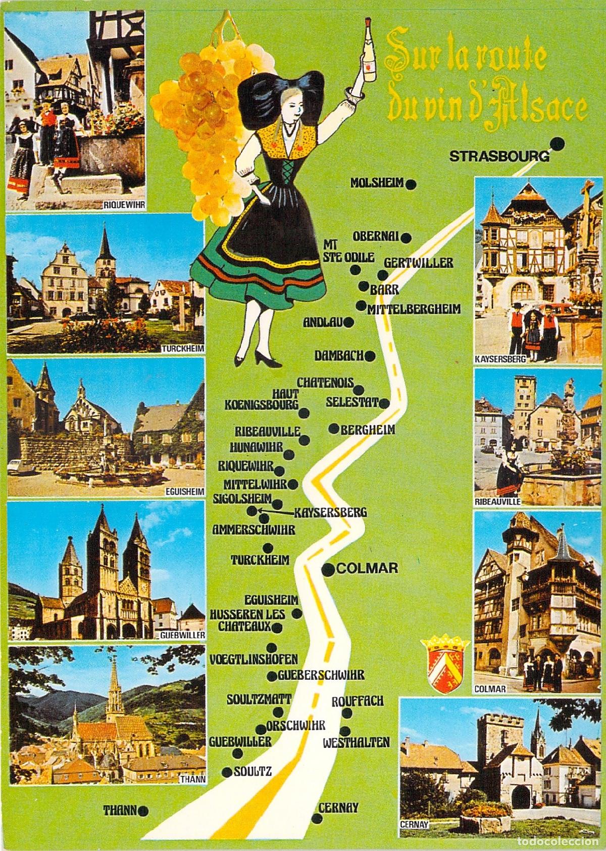 Postkarten: Postal de la Ruta del Vino de Alsacia Francia