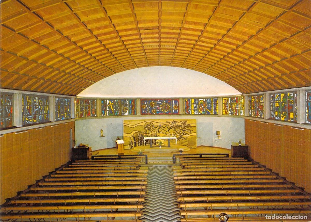 Postkarten: Postal interior Iglesia Sacr&eacute;-C&oelig;ur Audincourt vitrales Fernand Leger