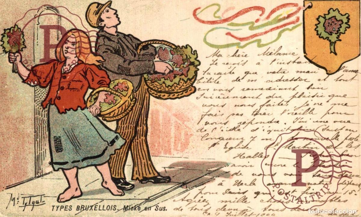 Postkarten: TYPES BRUXELLOIS MIEKE EN SUS BRUXELLES BRUSEL belgique BELGIE