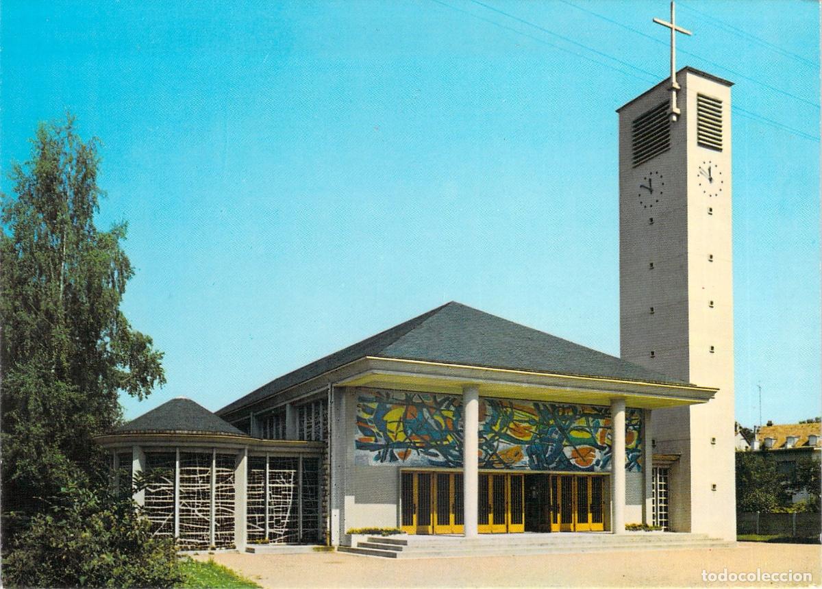 Postales: Postal de la Iglesia del Sagrado Coraz&oacute;n en Audincourt Francia