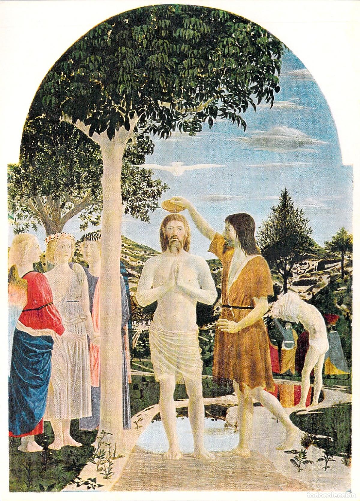 Postales: Postal de El bautismo de Cristo de Piero della Francesca