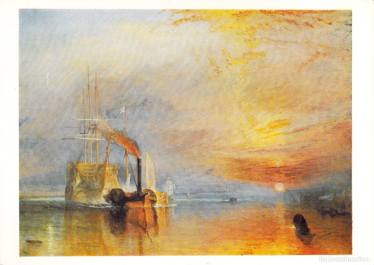 Postales: Postal de arte The Fighting T&eacute;m&eacute;raire de J.M.W. Turner