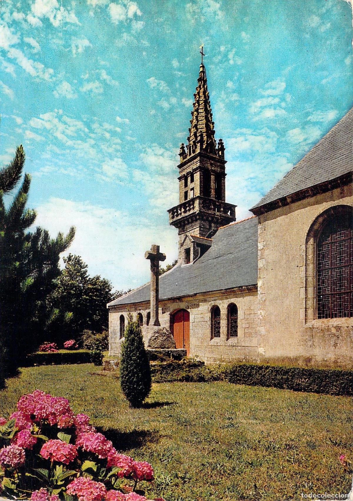 Postales: Postal de la iglesia de Gouesnach en Breta&ntilde;a, Francia
