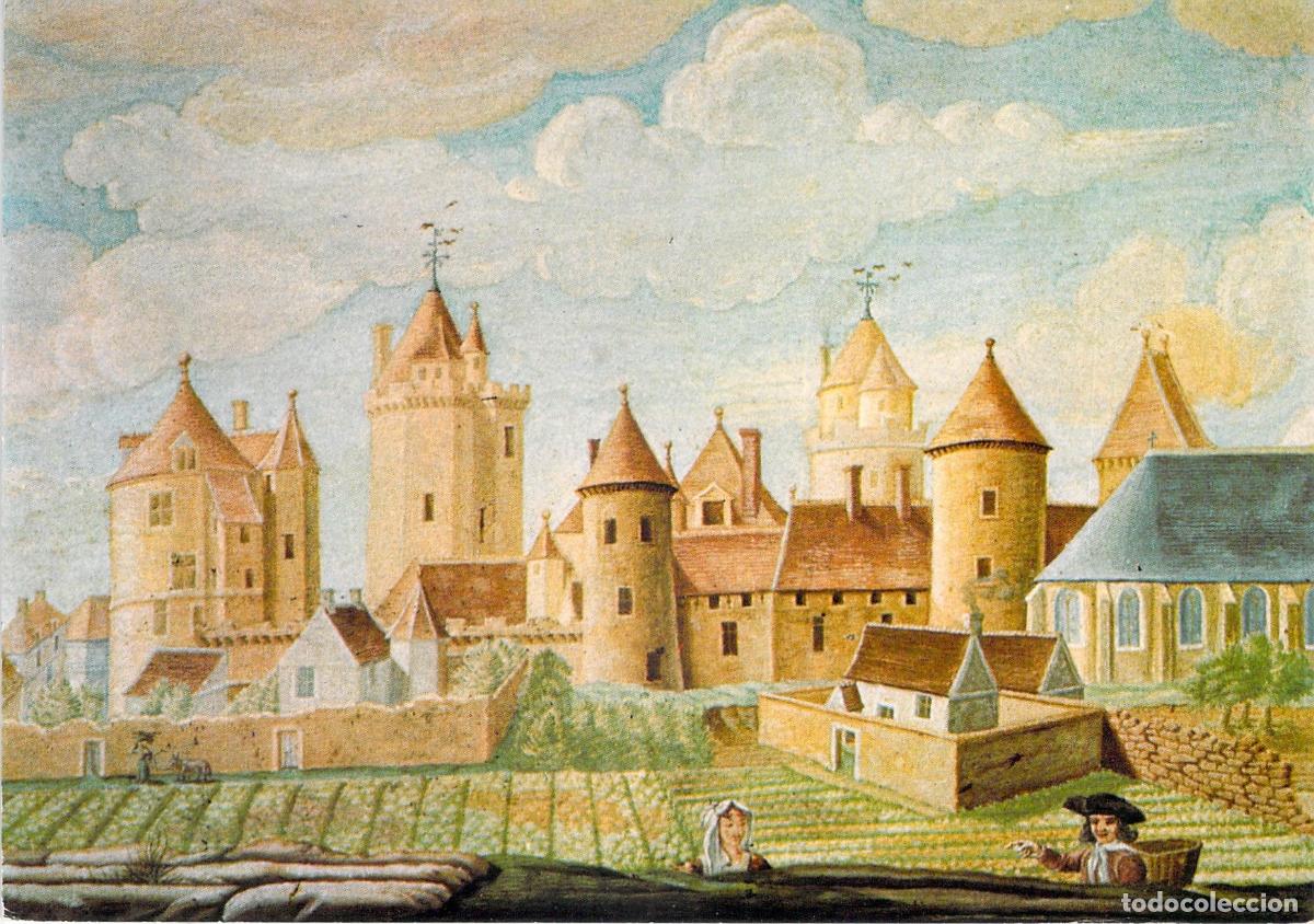 Postales: Postal de Blandy-les-Tours con pintura hist&oacute;rica del castillo franc&eacute;s