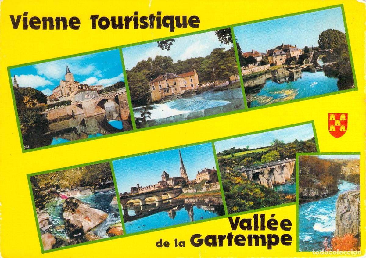 Postales: Postal de la Vall&eacute;e de la Gartempe y monumentos en Vienne, Francia