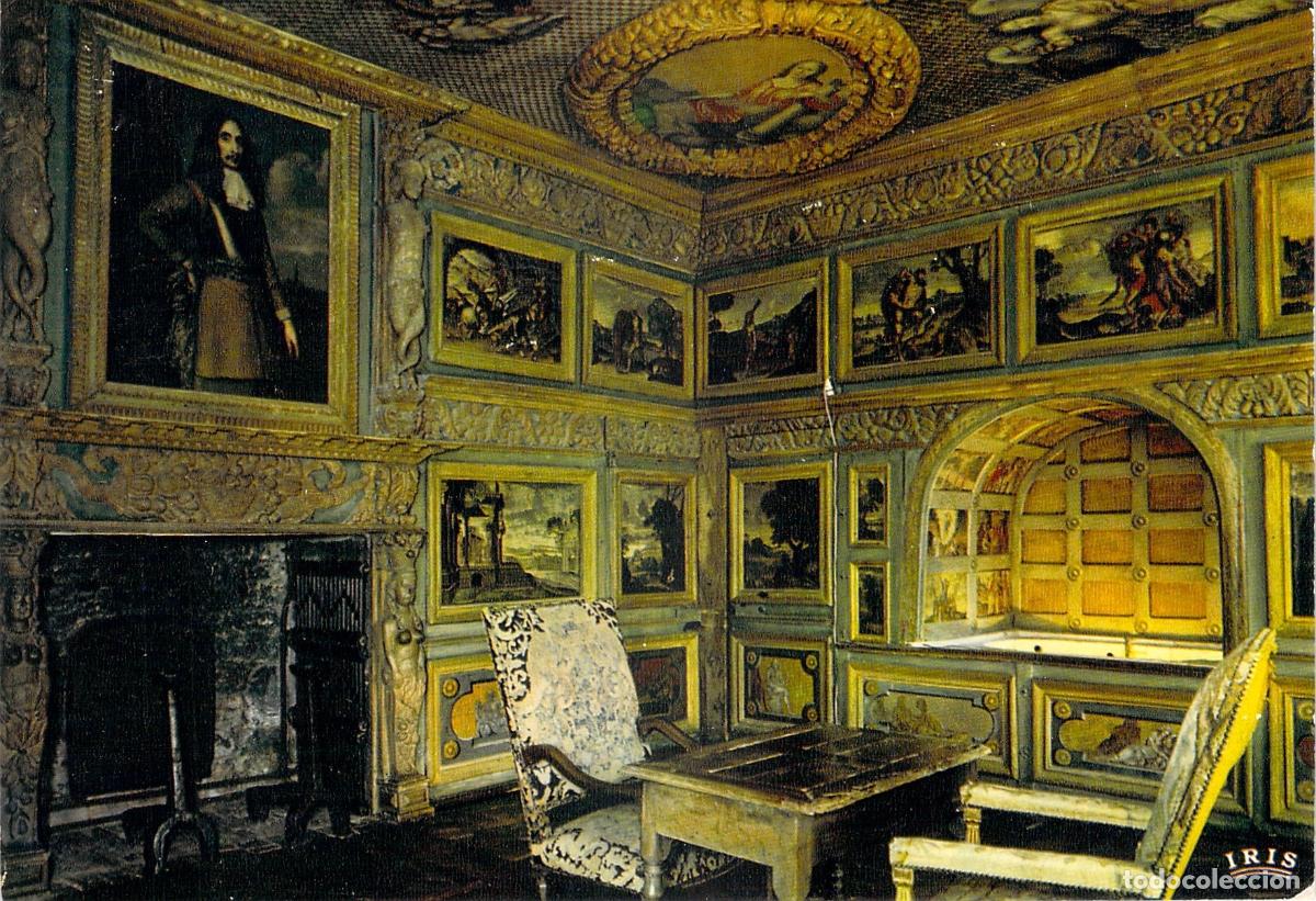 Postales: Postal del interior del Castillo de la Roche-Courbon en Francia