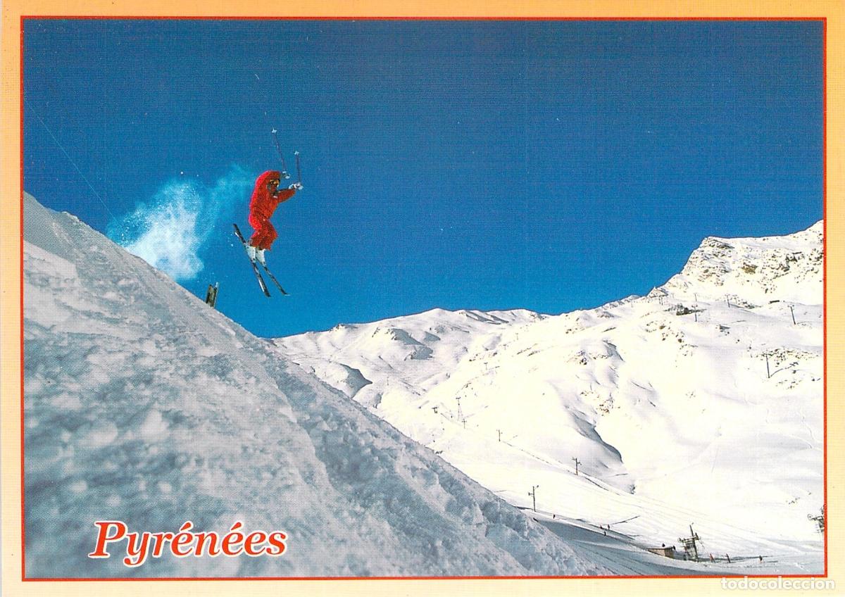 Postales: Postal de deportes de invierno en La Mongie Pirineos Francia