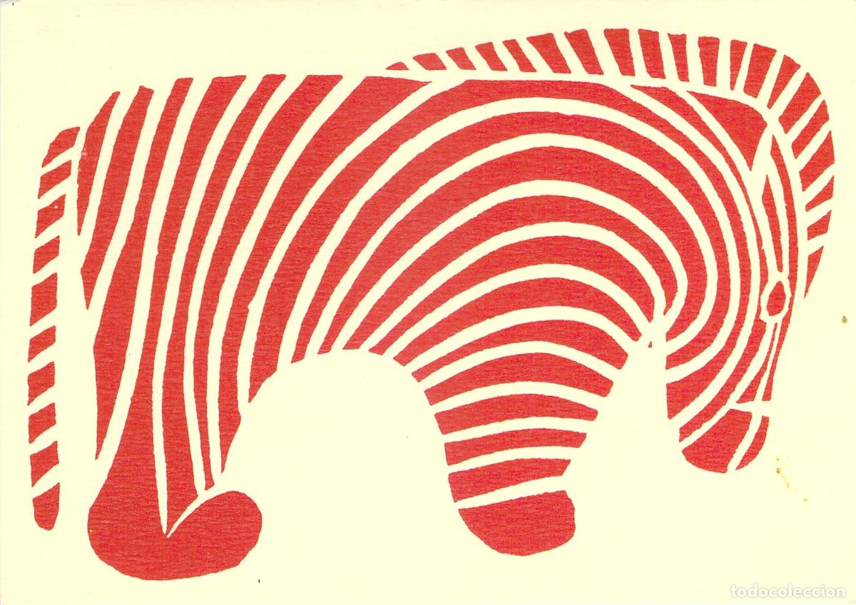 Postcards: Postal con representaci&oacute;n art&iacute;stica de cebra de estilo Venda