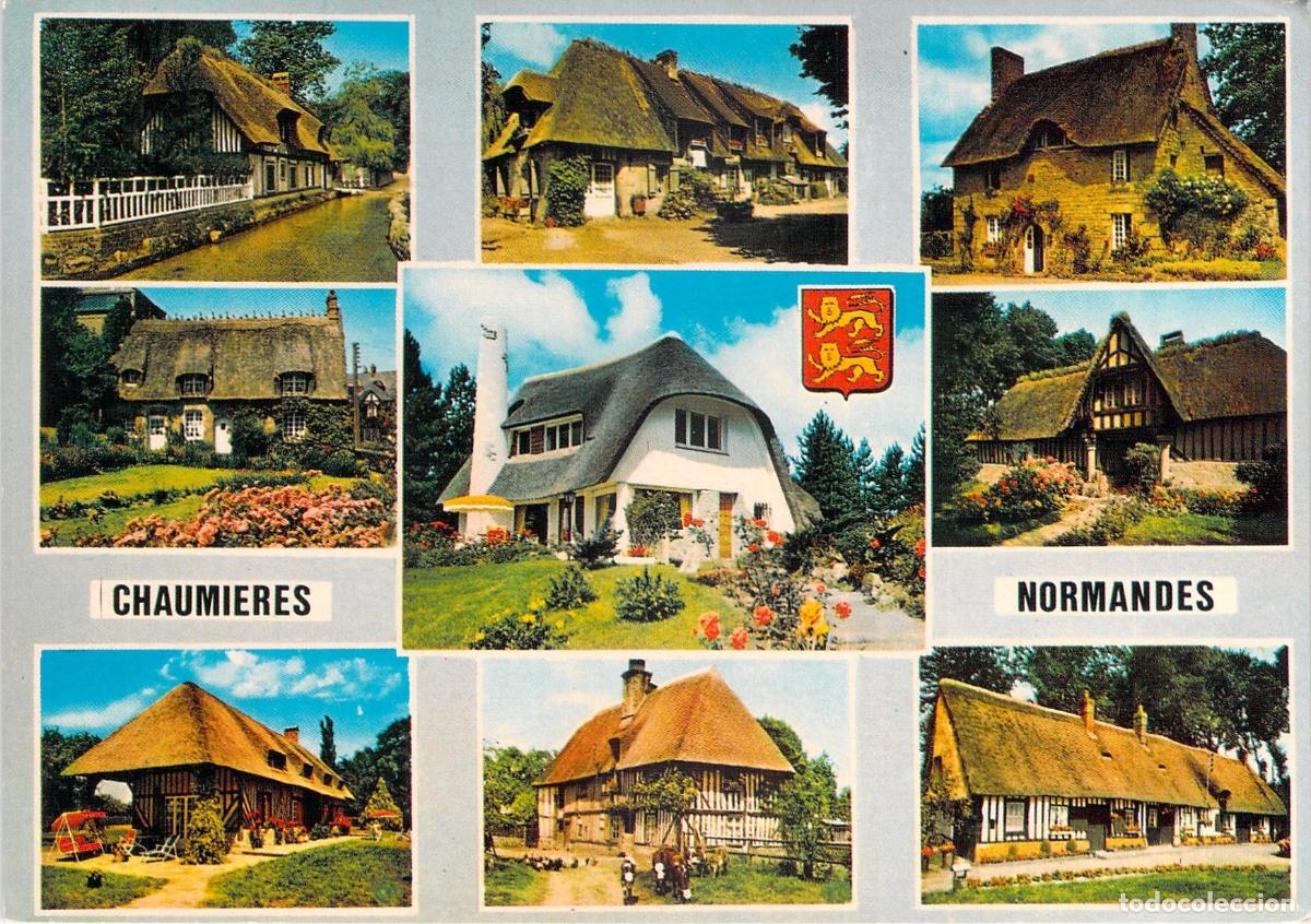 Cartes Postales: Postal de casas de campo tradicionales en Normand&iacute;a