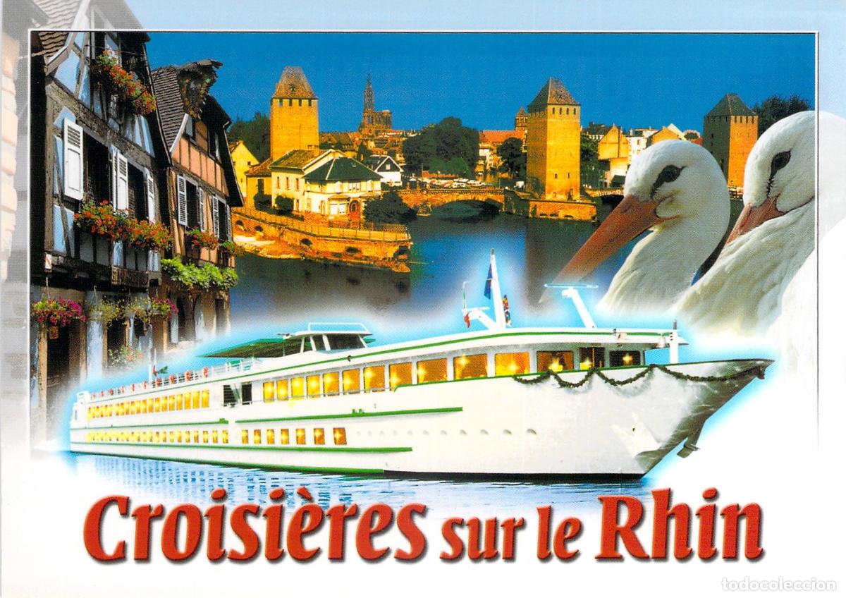Postkarten: Postal de Estrasburgo con Crucero CroisiEurope en el R&iacute;o Rin