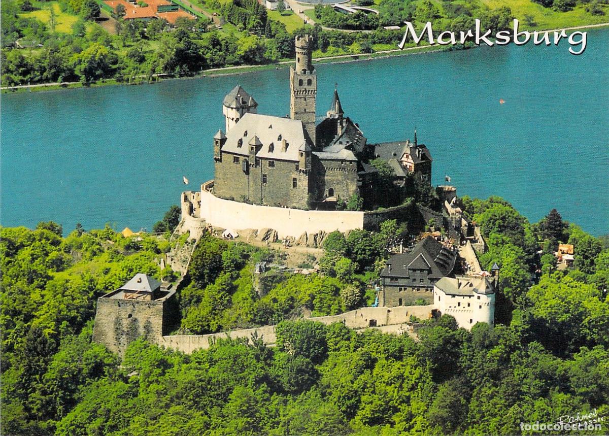Postales: Postal del Castillo de Marksburg en Braubach, Alemania