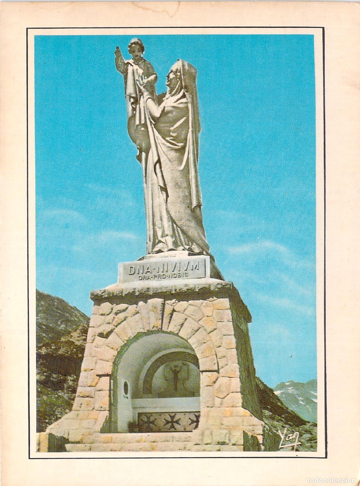 Postales: Postal de la estatua Notre-Dame des Neiges en Gavarnie, Francia