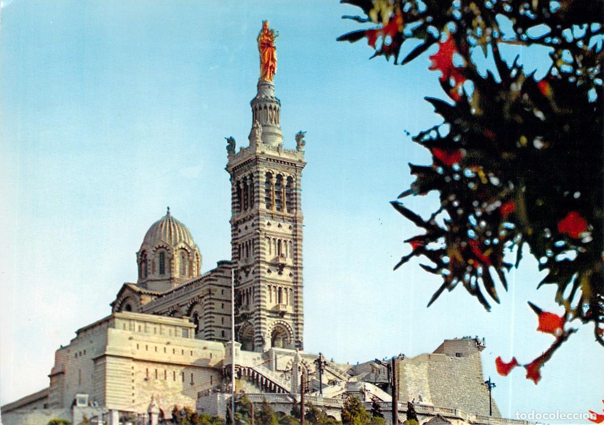 Postais: Postal de la Bas&iacute;lica de Notre-Dame de la Garde en Marsella, Francia