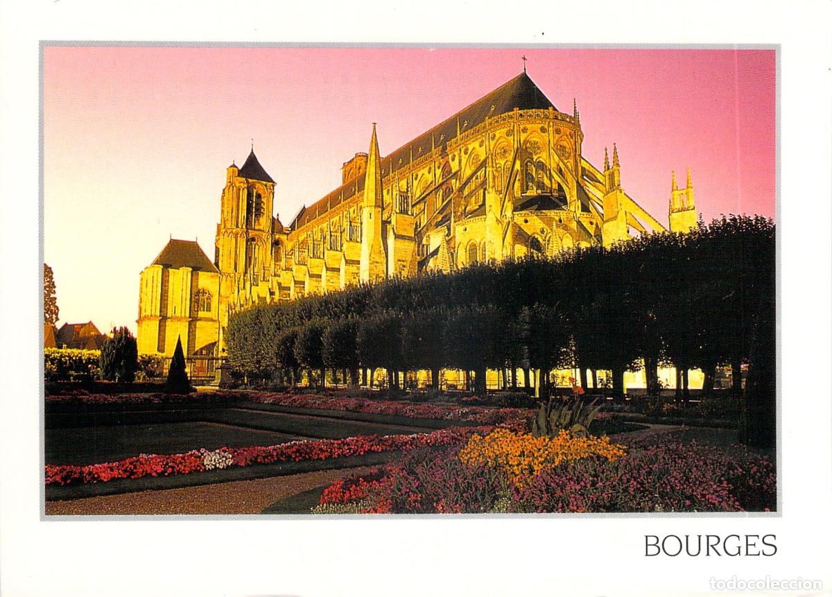 Postais: Postal de la Catedral de Bourges y Jardines del Arzobispado
