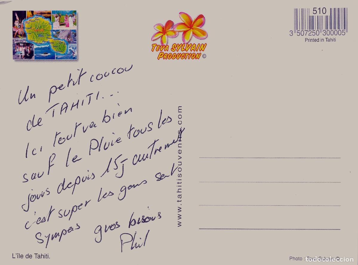 Postales: Postal de mapa e im&aacute;genes de la isla de Tahit&iacute; - Foto 2