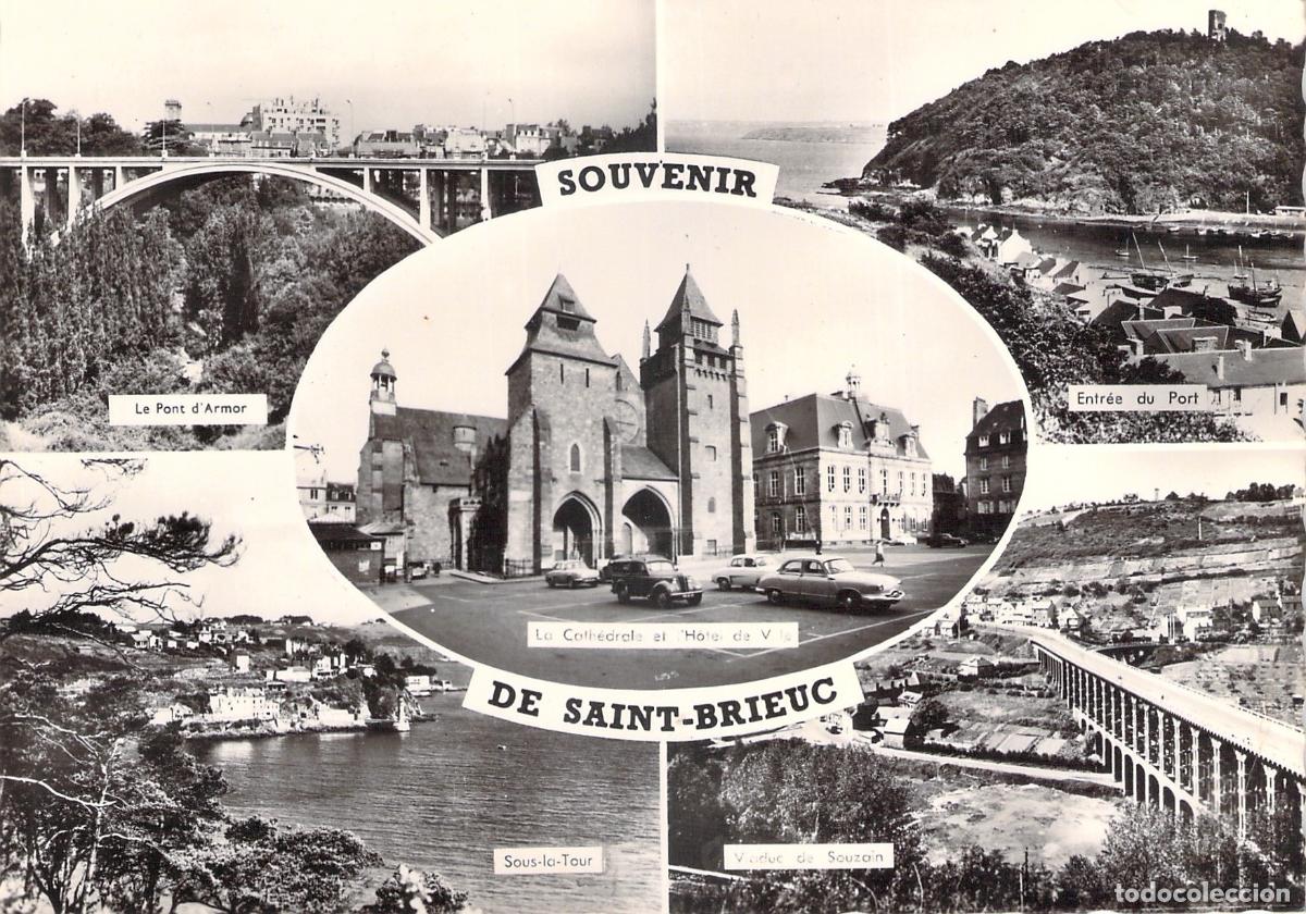 Postales: Postal de Saint-Brieuc Breta&ntilde;a Multi-vista Catedral y Puerto