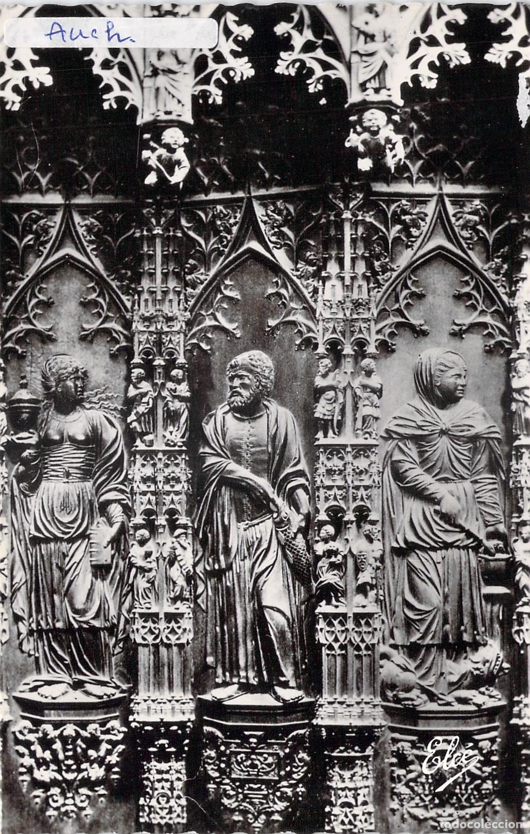 Postales: Postal de la Catedral de Auch y sus esculturas en madera