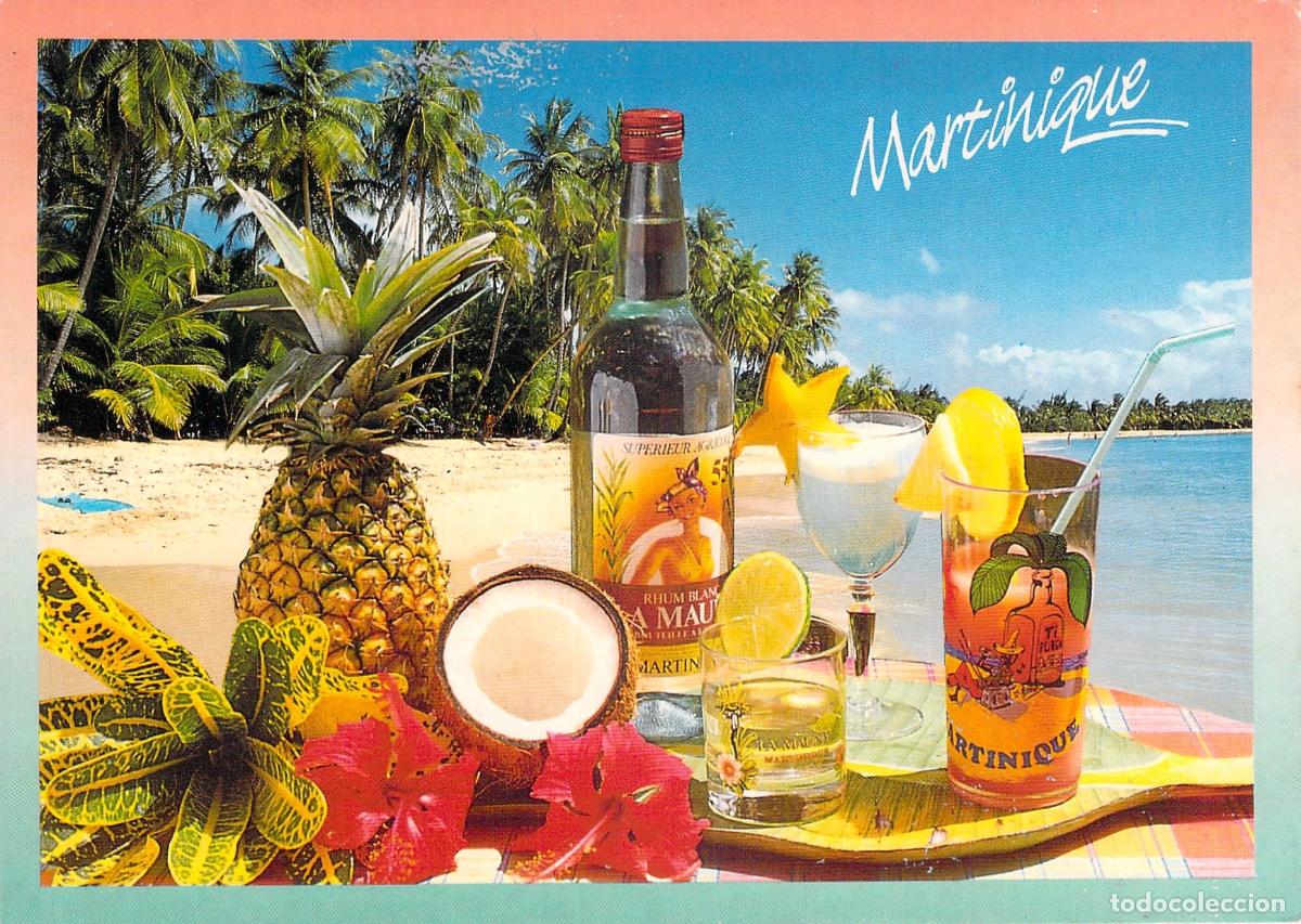 Postales: Postal de Martinica con receta del c&oacute;ctel Planteur