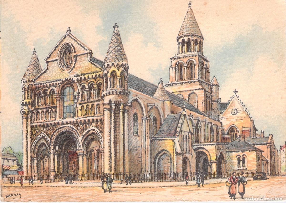 Postales: Postal de la Iglesia Notre-Dame-la-Grande en Poitiers, Francia