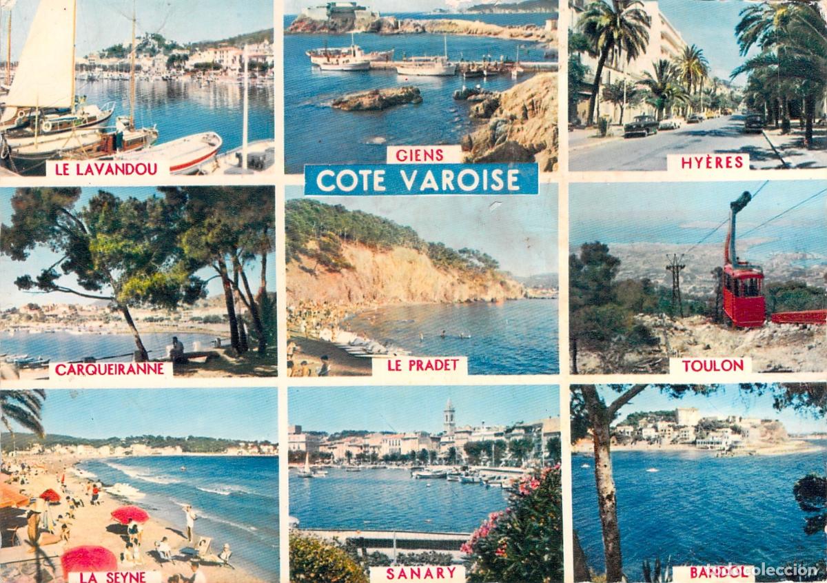 Cartes Postales: Postal de la Costa Varoise en Francia, m&uacute;ltiples vistas de la regi&oacute;n