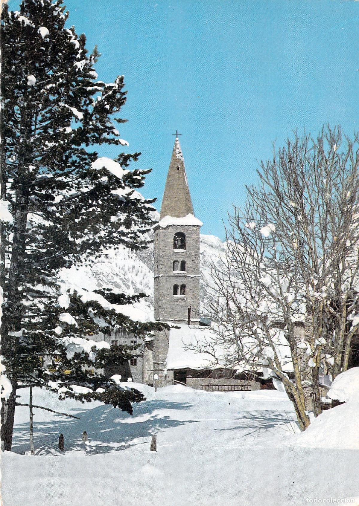 Cartes Postales: Postal de la Iglesia de Val d'Is&egrave;re bajo la nieve, Alpes Franceses