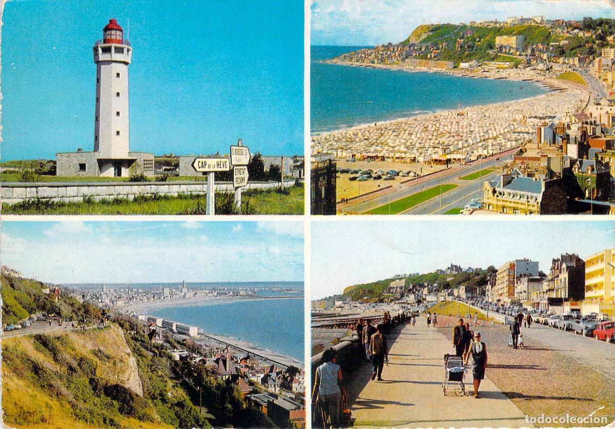 Cartes Postales: Postal de Sainte-Adresse y Le Havre con Faro y Playa