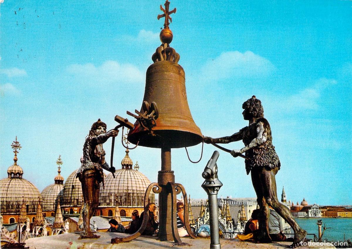 Postales: Postal de los Moros de la Torre del Reloj en Venecia