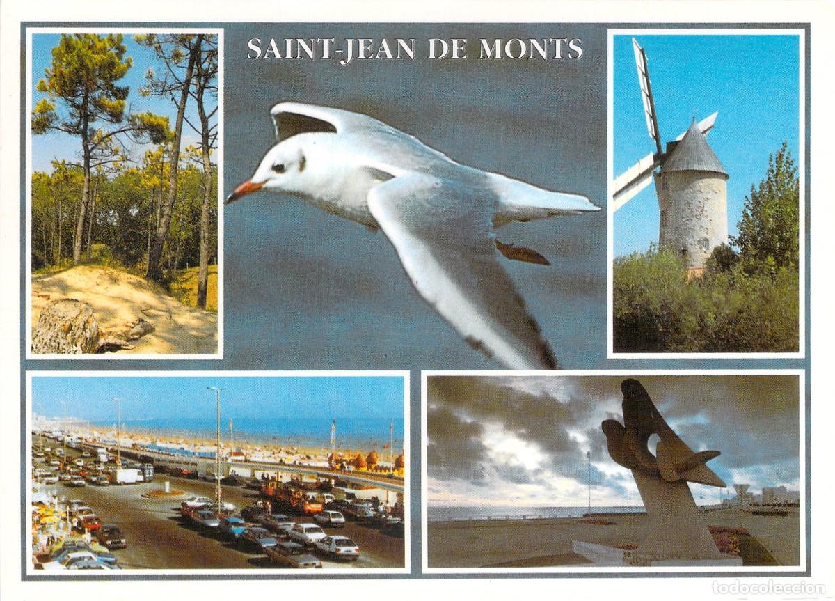 Postales: Postal de Saint-Jean-de-Monts Francia con Molino y Playa