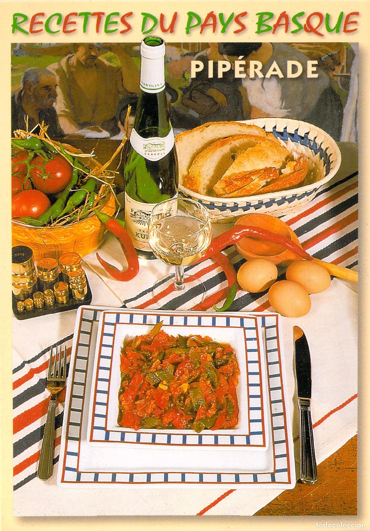 Postales: Postal de receta tradicional de Piperade del Pa&iacute;s Vasco