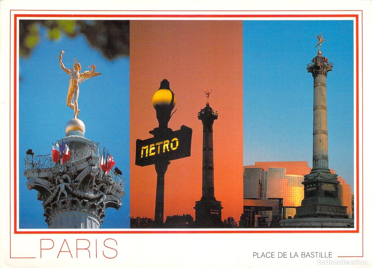 Postais: Postal de la Place de la Bastille y la &Oacute;pera en Par&iacute;s
