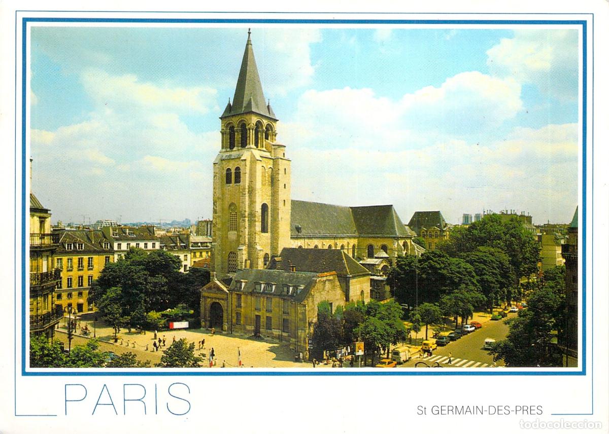 Cartes Postales: Postal de la Iglesia y Plaza de Saint-Germain-des-Pr&eacute;s en Paris