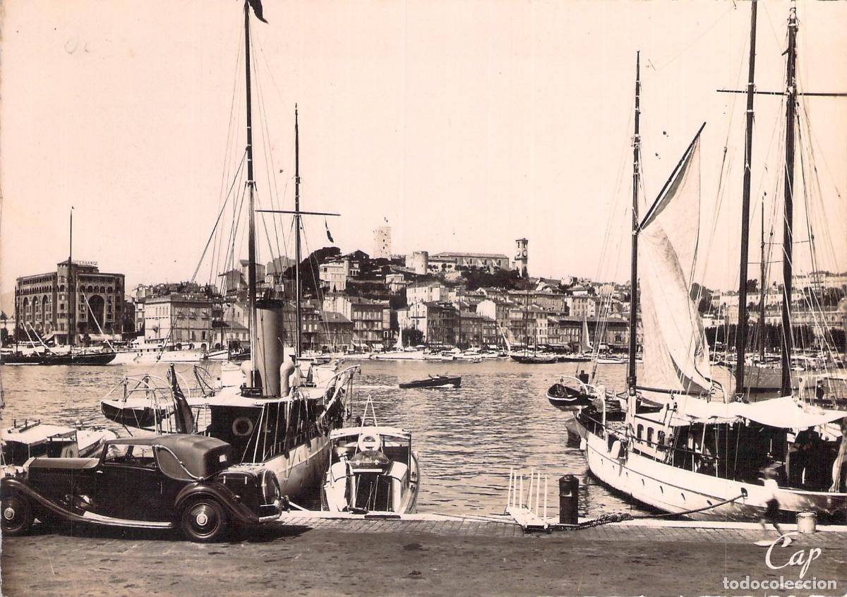 Postales: Postal del Puerto de Cannes y Mont Chevalier en Francia