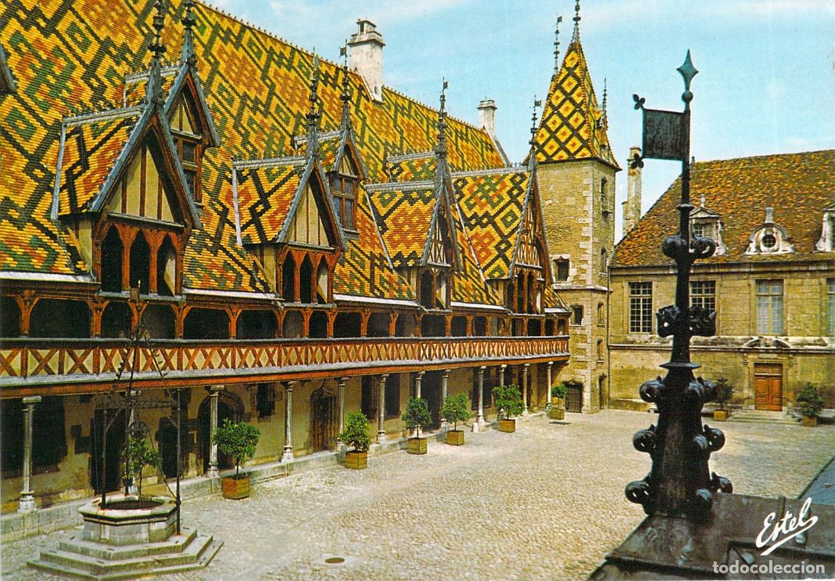 Postales: Postal de Beaune H&ocirc;tel-Dieu Corte de Honor Francia