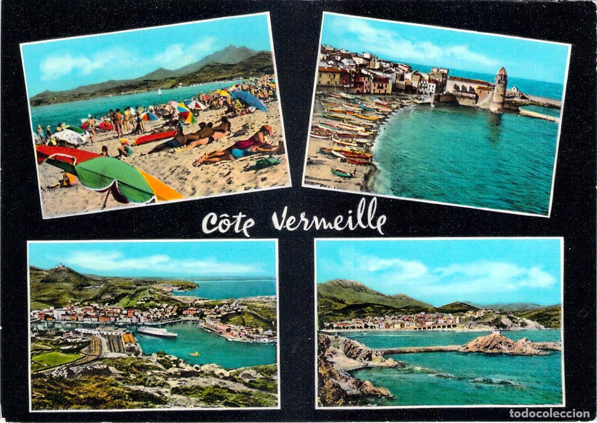 Postales: Postal de la Costa Bermell&oacute;n: Argel&egrave;s, Colliure, Port-Vendres y Banyuls-sur-Mer
